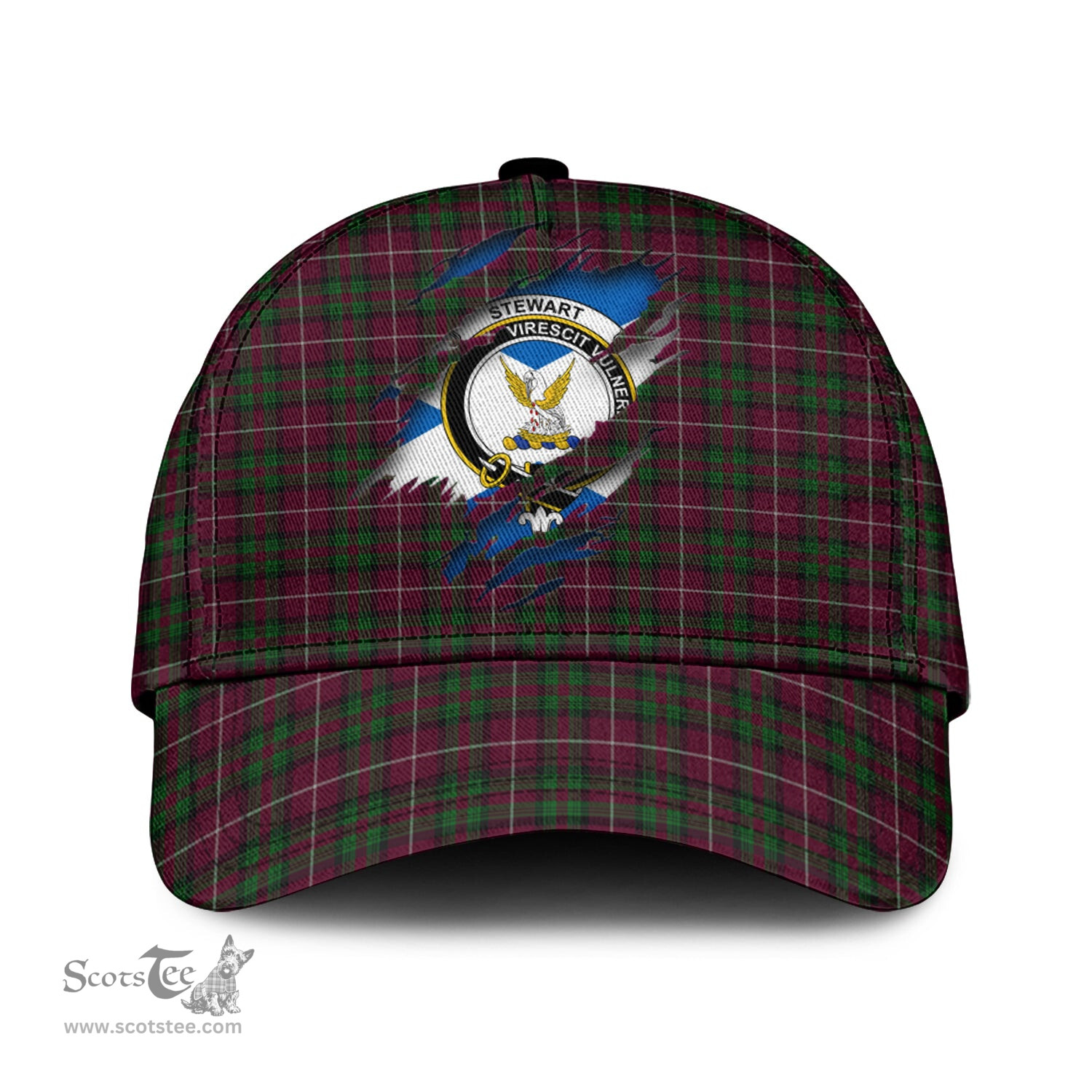 Scottish Stewart of Bute Hunting Family Crest In Me Style Tartan Cap ScotsTee Shop - Tartan Plaid - scotstee.com