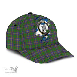 Scottish Strange of Balkaskie Family Crest In Me Style Tartan Cap ScotsTee Shop - Tartan Plaid - scotstee.com