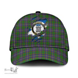 Scottish Strange of Balkaskie Family Crest In Me Style Tartan Cap ScotsTee Shop - Tartan Plaid - scotstee.com