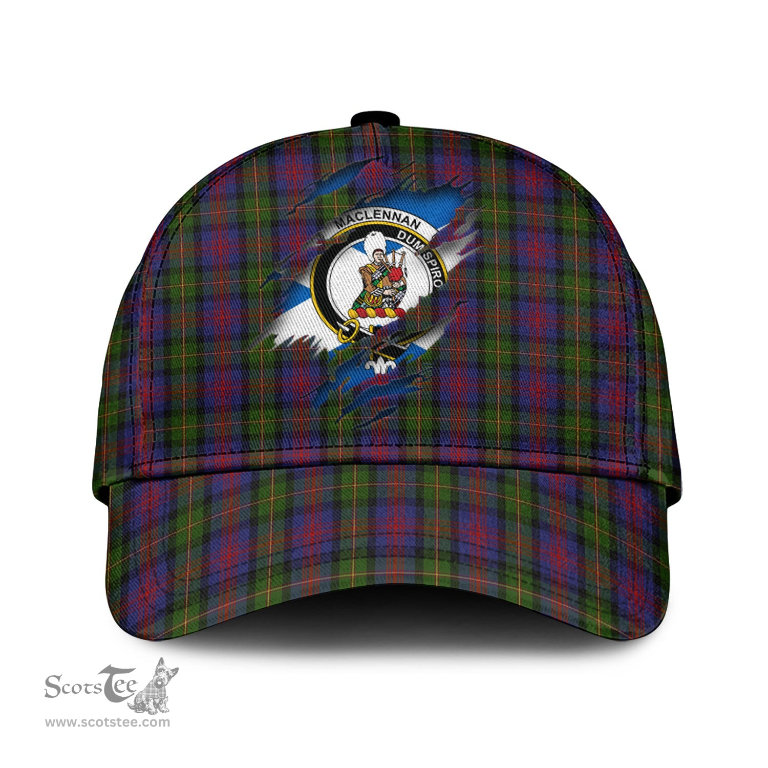 Scottish MacLennan Family Crest In Me Style Tartan Cap ScotsTee Shop - Tartan Plaid - scotstee.com
