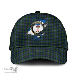 Scottish Robertson Hunting Family Crest In Me Style Tartan Cap ScotsTee Shop - Tartan Plaid - scotstee.com