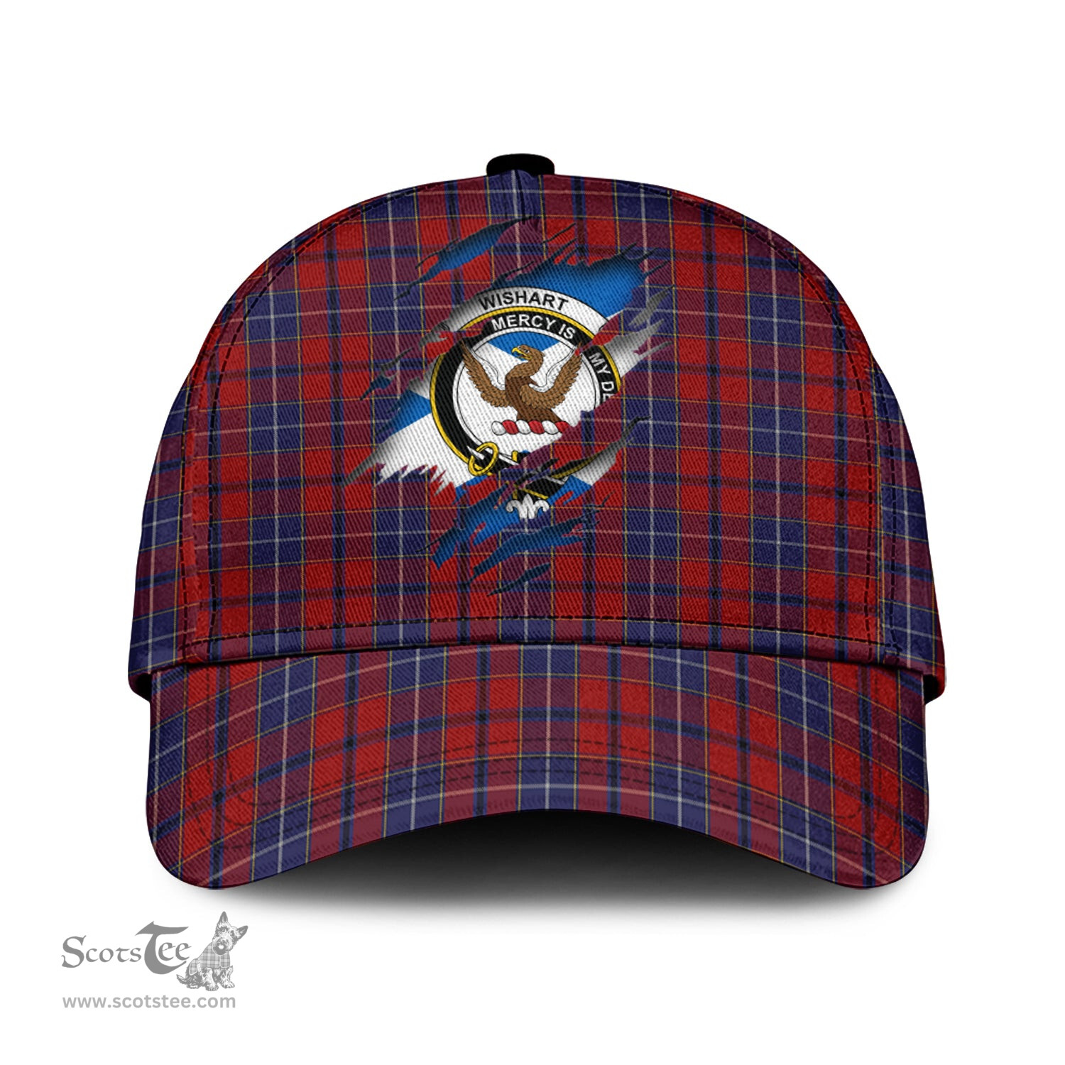 Scottish Wishart Dress Family Crest In Me Style Tartan Cap ScotsTee Shop - Tartan Plaid - scotstee.com