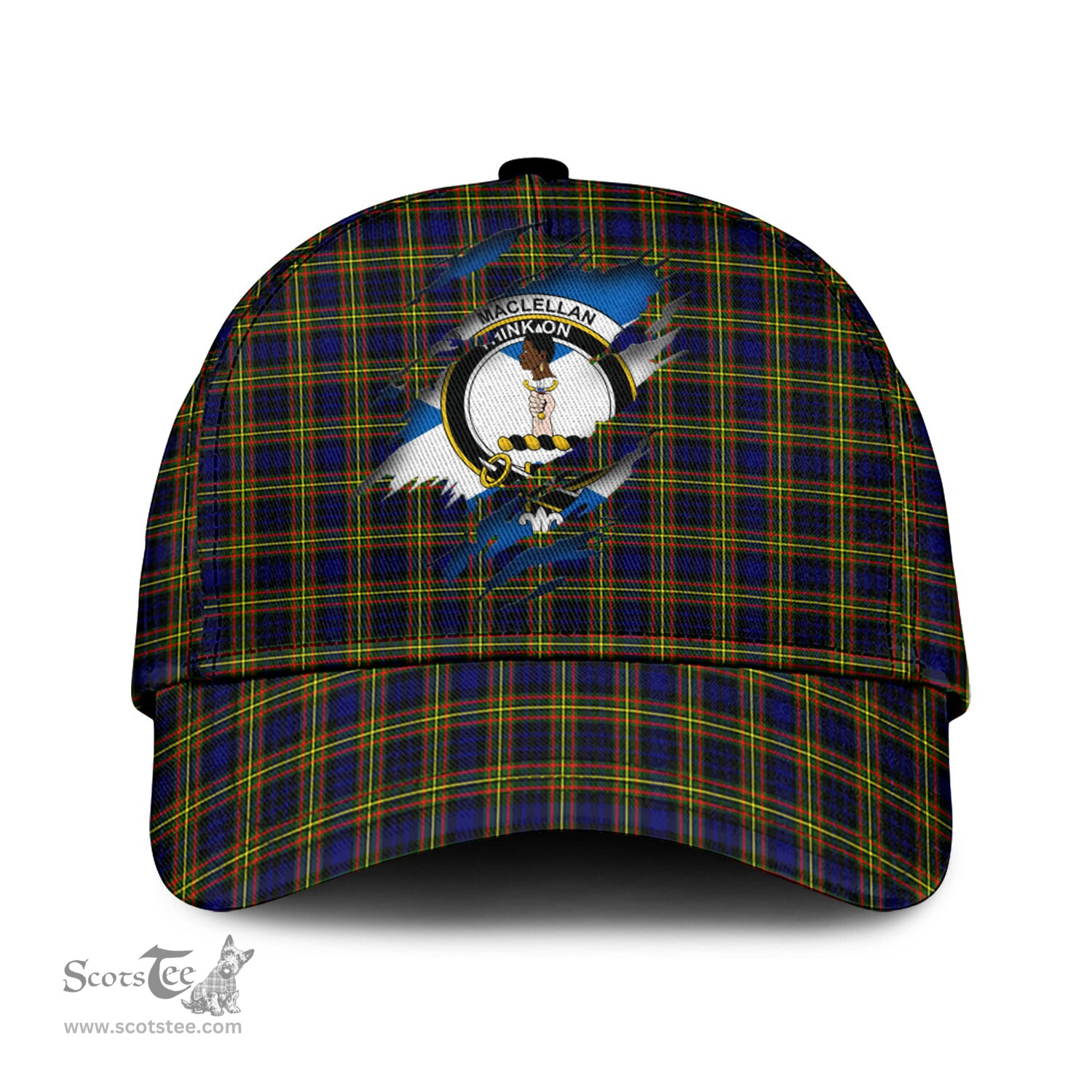 Scottish MacLellan Modern Family Crest In Me Style Tartan Cap ScotsTee Shop - Tartan Plaid - scotstee.com
