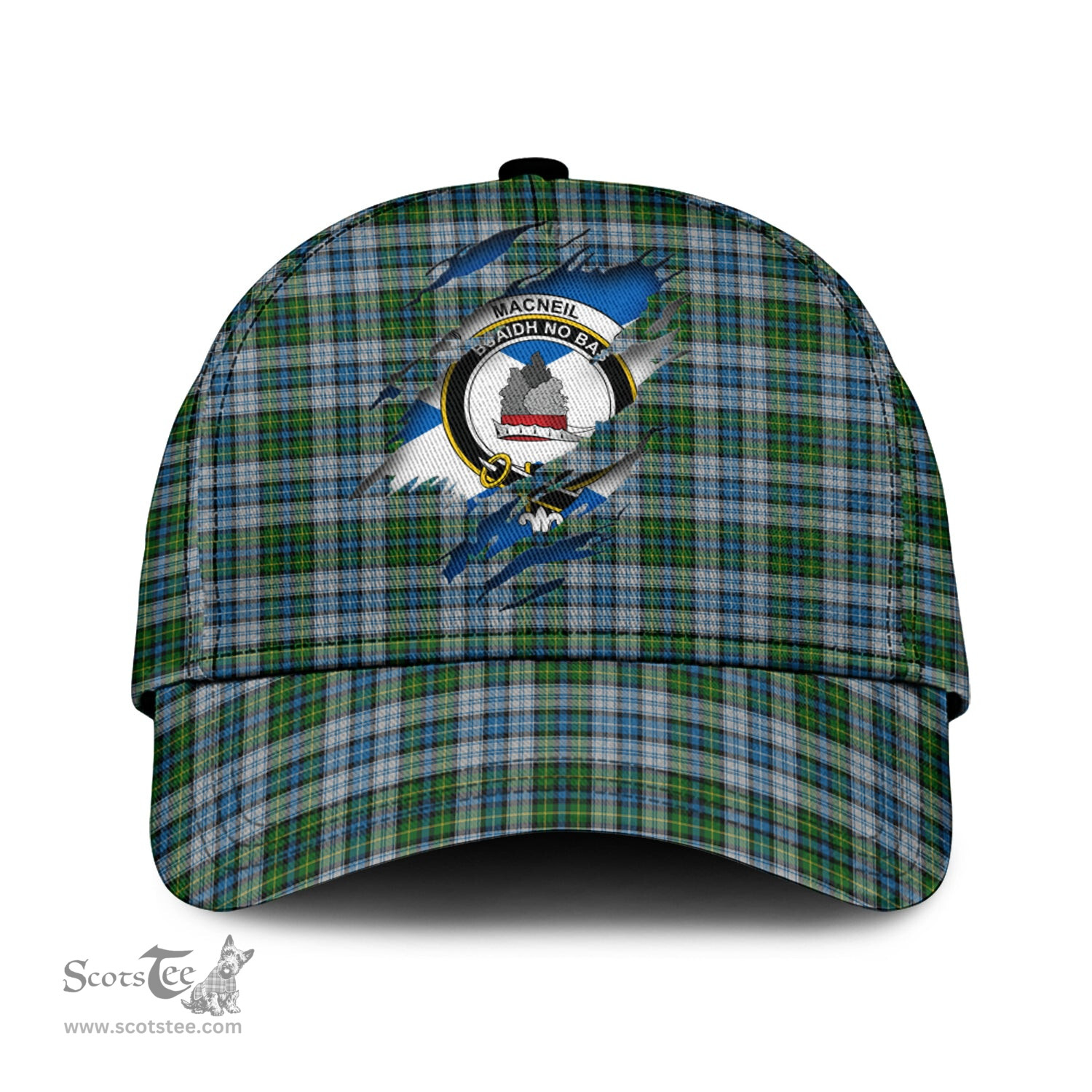 Scottish MacNeil Dress Family Crest In Me Style Tartan Cap ScotsTee Shop - Tartan Plaid - scotstee.com