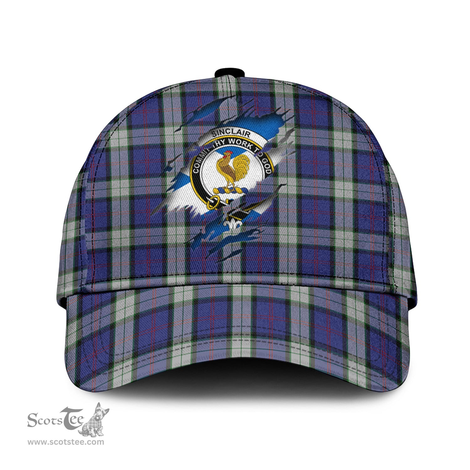 Scottish Sinclair Dress Family Crest In Me Style Tartan Cap ScotsTee Shop - Tartan Plaid - scotstee.com
