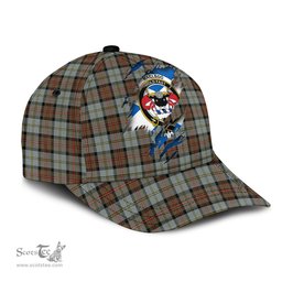 Scottish MacLeod of Harris Weathered Family Crest In Me Style Tartan Cap ScotsTee Shop - Tartan Plaid - scotstee.com