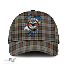 Scottish MacLeod of Harris Weathered Family Crest In Me Style Tartan Cap ScotsTee Shop - Tartan Plaid - scotstee.com