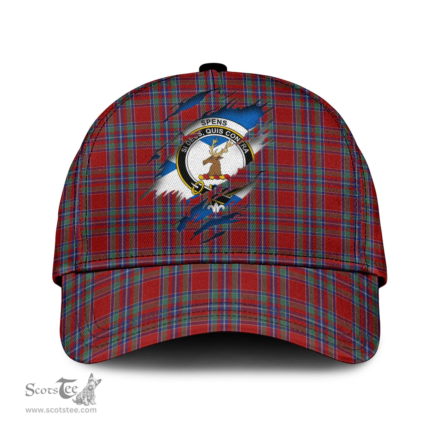 Scottish Spens Family Crest In Me Style Tartan Cap ScotsTee Shop - Tartan Plaid - scotstee.com