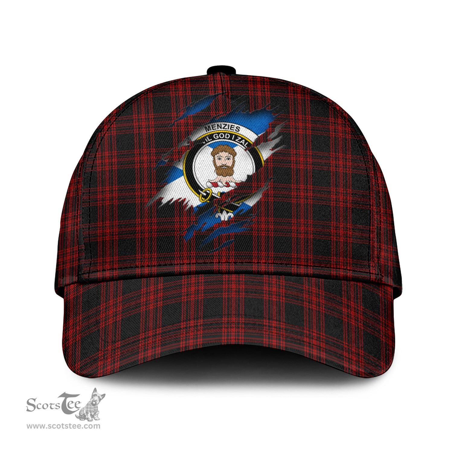 Scottish Menzies Hunting Family Crest In Me Style Tartan Cap ScotsTee Shop - Tartan Plaid - scotstee.com