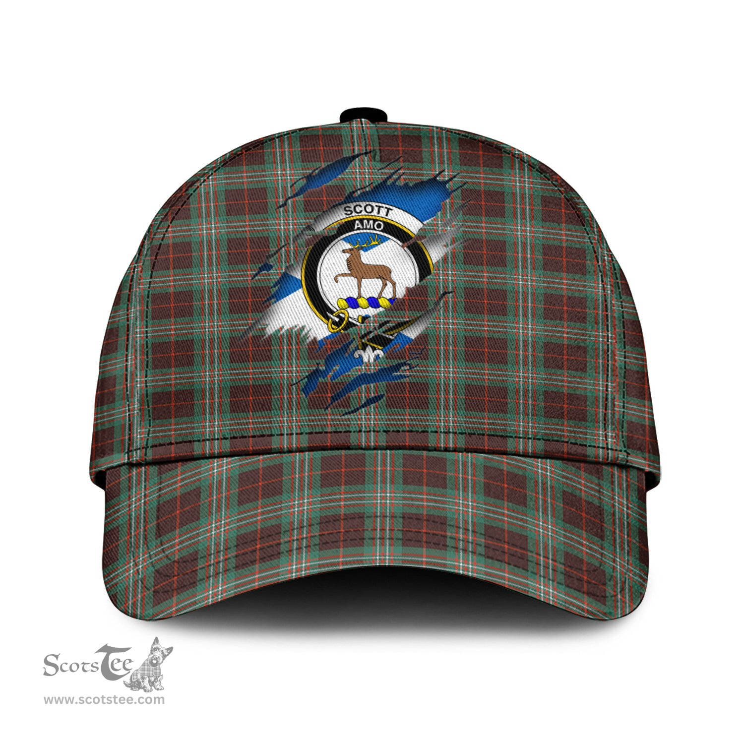 Scottish Scott Brown Ancient Family Crest In Me Style Tartan Cap ScotsTee Shop - Tartan Plaid - scotstee.com