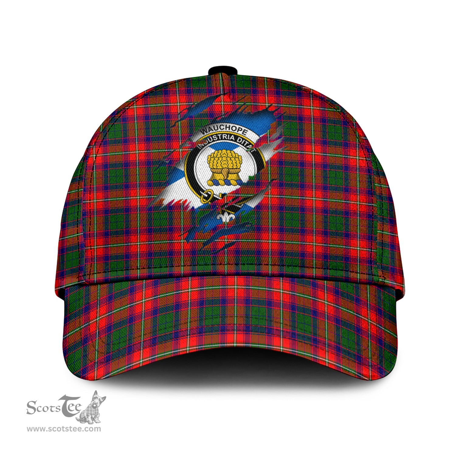 Scottish Wauchope Family Crest In Me Style Tartan Cap ScotsTee Shop - Tartan Plaid - scotstee.com