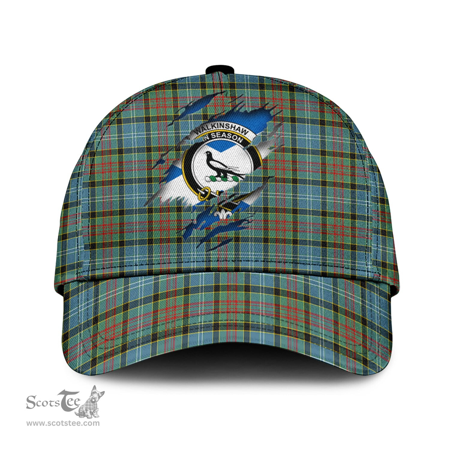 Scottish Walkinshaw Family Crest In Me Style Tartan Cap ScotsTee Shop - Tartan Plaid - scotstee.com