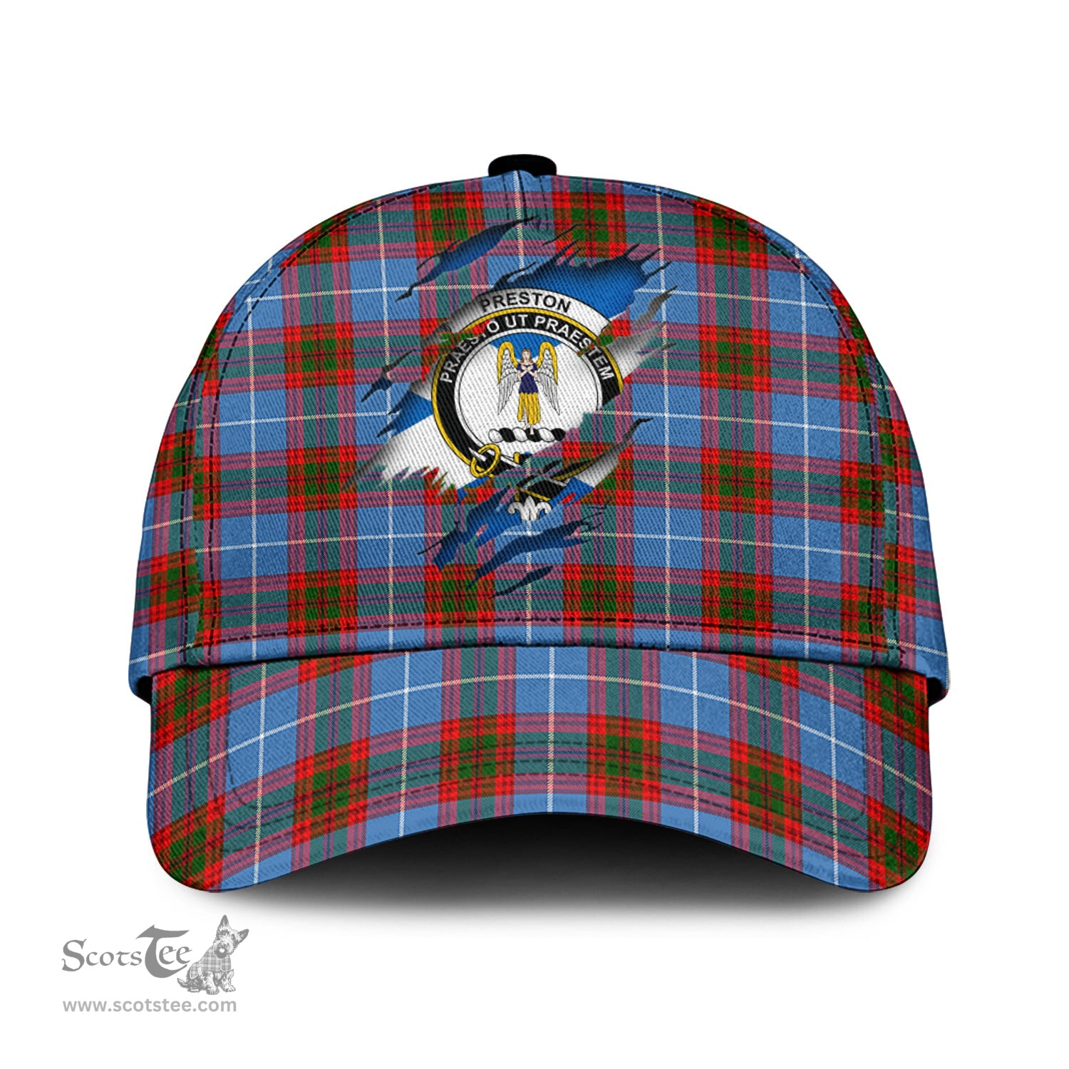 Scottish Preston Family Crest In Me Style Tartan Cap ScotsTee Shop - Tartan Plaid - scotstee.com