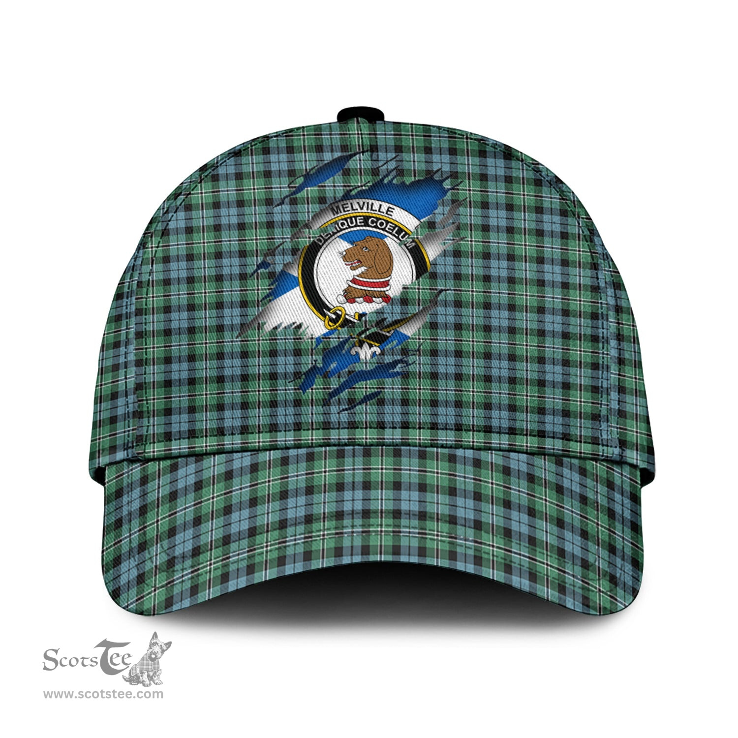 Scottish Melville Ancient Family Crest In Me Style Tartan Cap ScotsTee Shop - Tartan Plaid - scotstee.com
