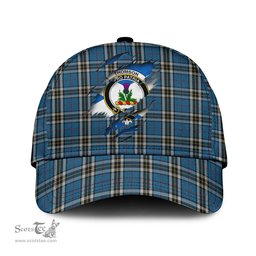 Scottish Thomson Dress Blue Family Crest In Me Style Tartan Cap ScotsTee Shop - Tartan Plaid - scotstee.com