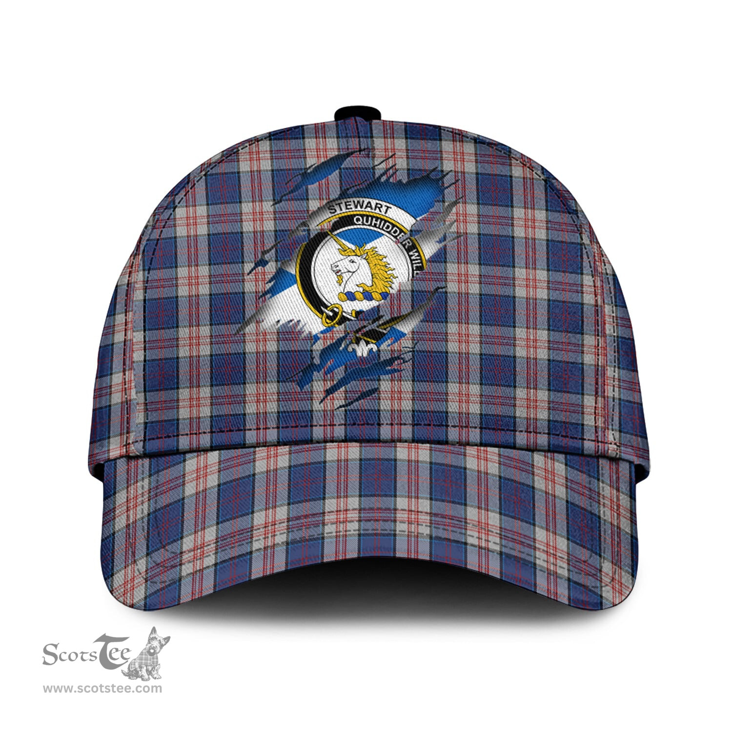 Scottish Stewart of Appin Hunting Dress Family Crest In Me Style Tartan Cap ScotsTee Shop - Tartan Plaid - scotstee.com