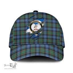 Scottish MacRae Hunting Ancient Family Crest In Me Style Tartan Cap ScotsTee Shop - Tartan Plaid - scotstee.com