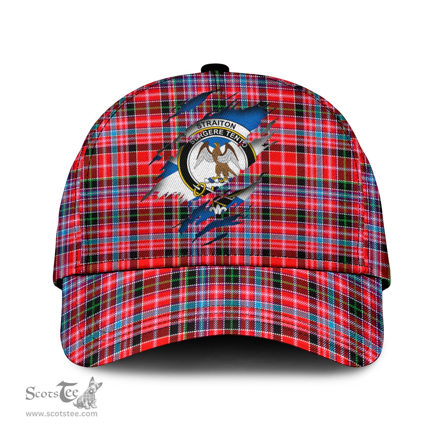 Scottish Straiton Family Crest In Me Style Tartan Cap ScotsTee Shop - Tartan Plaid - scotstee.com