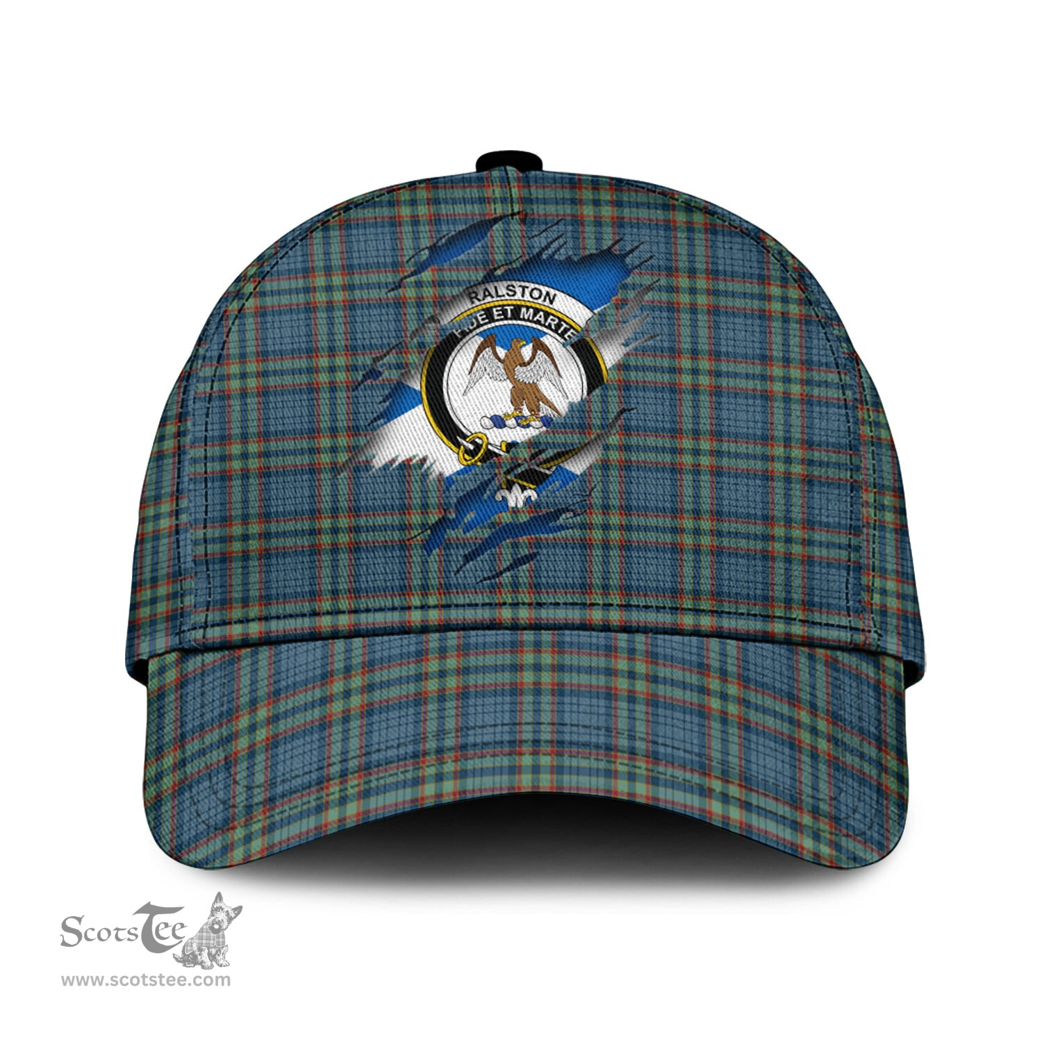 Scottish Ralston UK Family Crest In Me Style Tartan Cap ScotsTee Shop - Tartan Plaid - scotstee.com