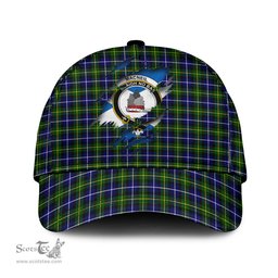 Scottish MacNeil of Barra Modern Family Crest In Me Style Tartan Cap ScotsTee Shop - Tartan Plaid - scotstee.com