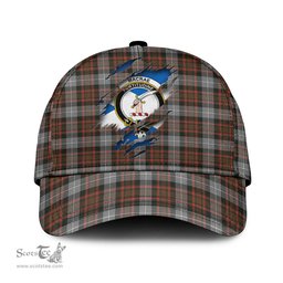 Scottish MacRae Hunting Weathered Family Crest In Me Style Tartan Cap ScotsTee Shop - Tartan Plaid - scotstee.com
