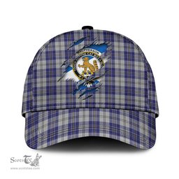 Scottish MacPherson Dress Blue Family Crest In Me Style Tartan Cap ScotsTee Shop - Tartan Plaid - scotstee.com