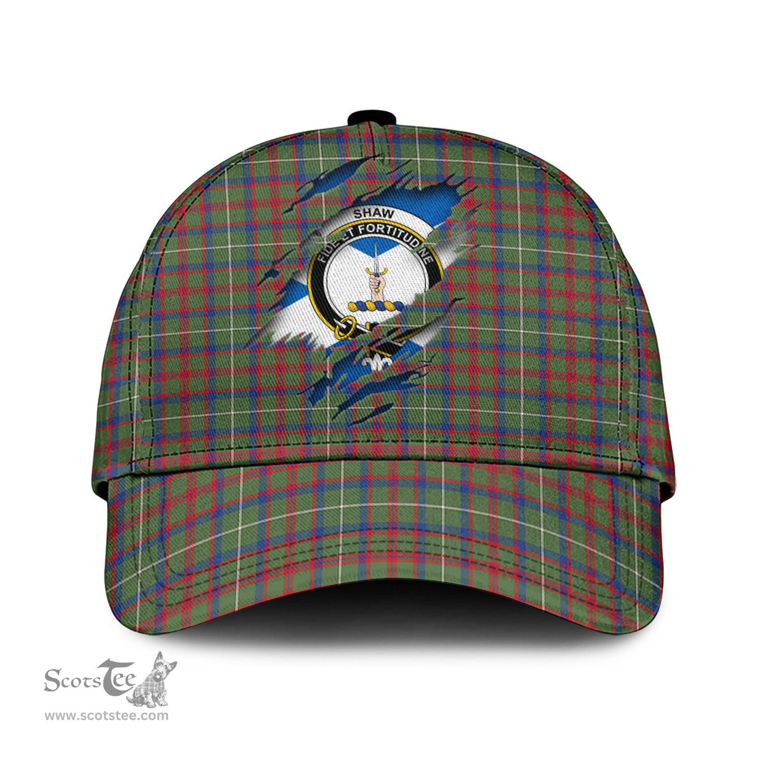 Scottish Shaw Green Modern Family Crest In Me Style Tartan Cap ScotsTee Shop - Tartan Plaid - scotstee.com