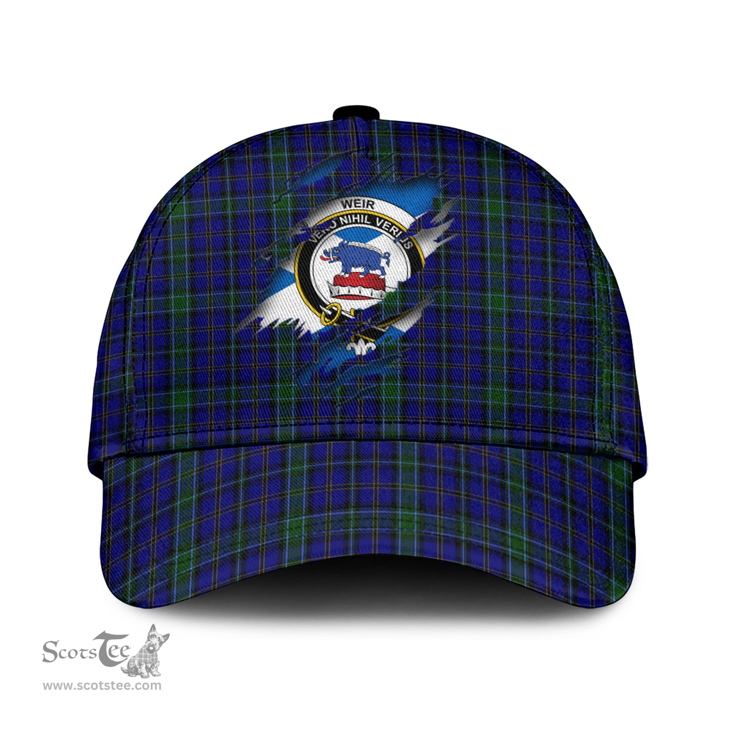 Scottish Weir Family Crest In Me Style Tartan Cap ScotsTee Shop - Tartan Plaid - scotstee.com