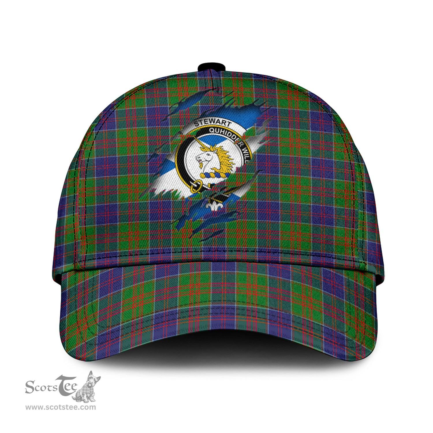 Scottish Stewart of Appin Hunting Modern Family Crest In Me Style Tartan Cap ScotsTee Shop - Tartan Plaid - scotstee.com