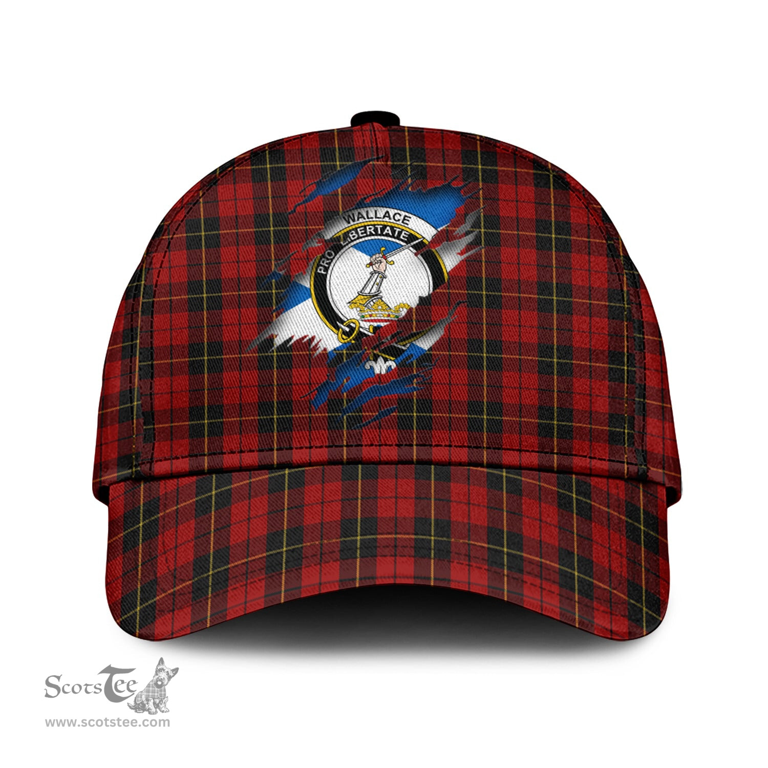 Scottish Wallace Family Crest In Me Style Tartan Cap ScotsTee Shop - Tartan Plaid - scotstee.com