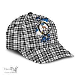 Scottish Scott Black White Family Crest In Me Style Tartan Cap ScotsTee Shop - Tartan Plaid - scotstee.com