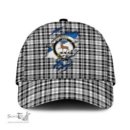 Scottish Scott Black White Family Crest In Me Style Tartan Cap ScotsTee Shop - Tartan Plaid - scotstee.com