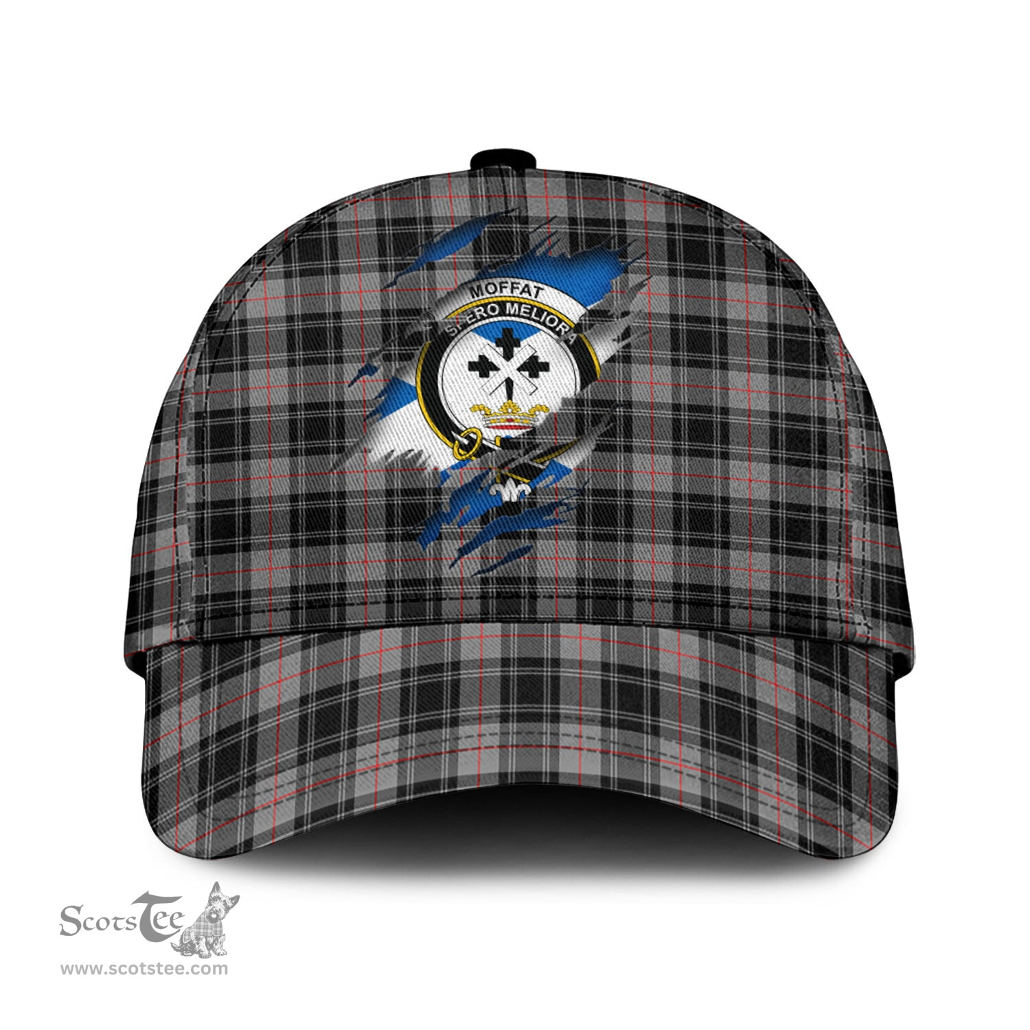 Scottish Moffat Modern Family Crest In Me Style Tartan Cap ScotsTee Shop - Tartan Plaid - scotstee.com