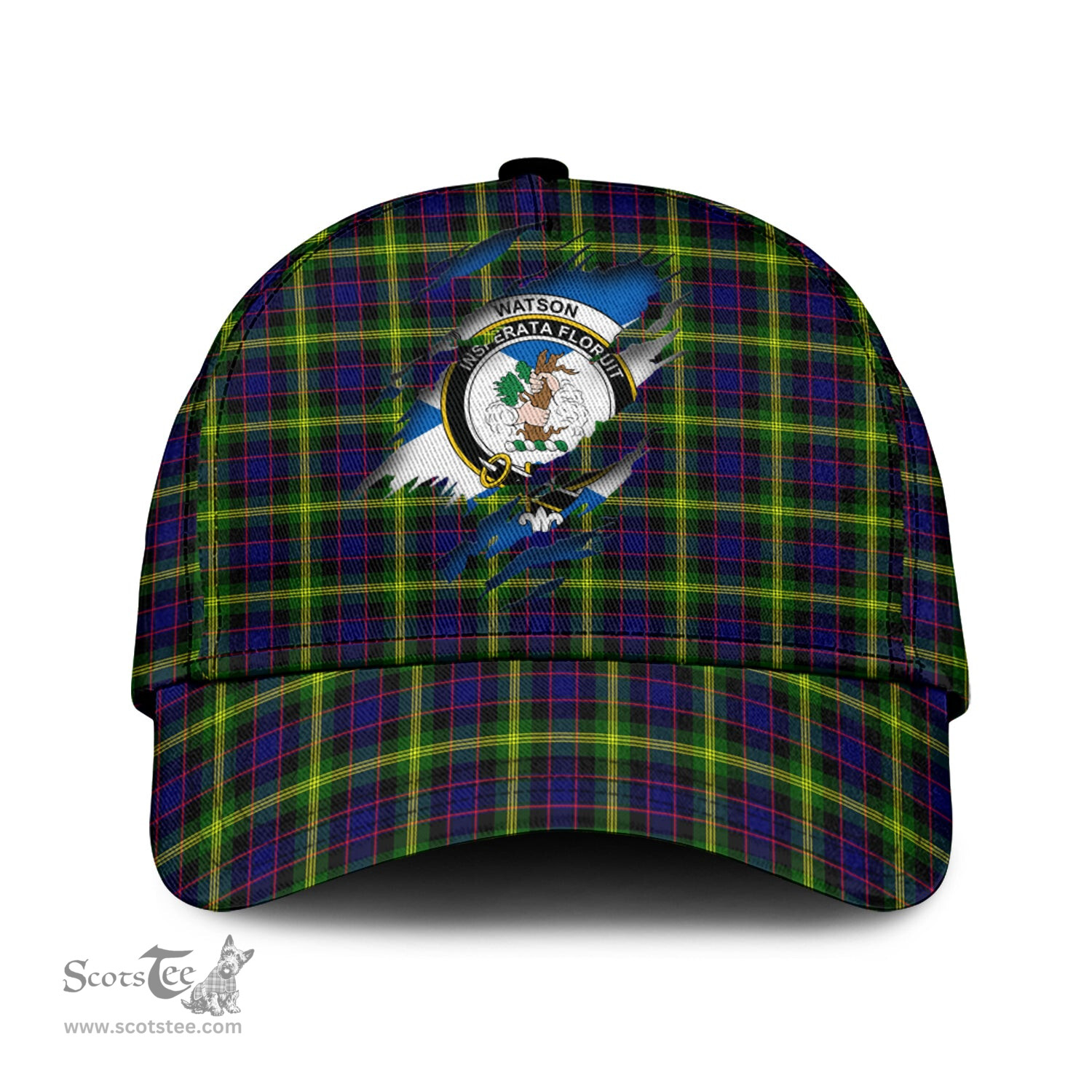 Scottish Watson Modern Family Crest In Me Style Tartan Cap ScotsTee Shop - Tartan Plaid - scotstee.com