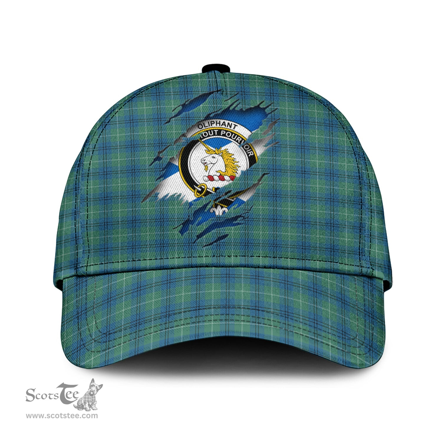 Scottish Oliphant Ancient Family Crest In Me Style Tartan Cap ScotsTee Shop - Tartan Plaid - scotstee.com