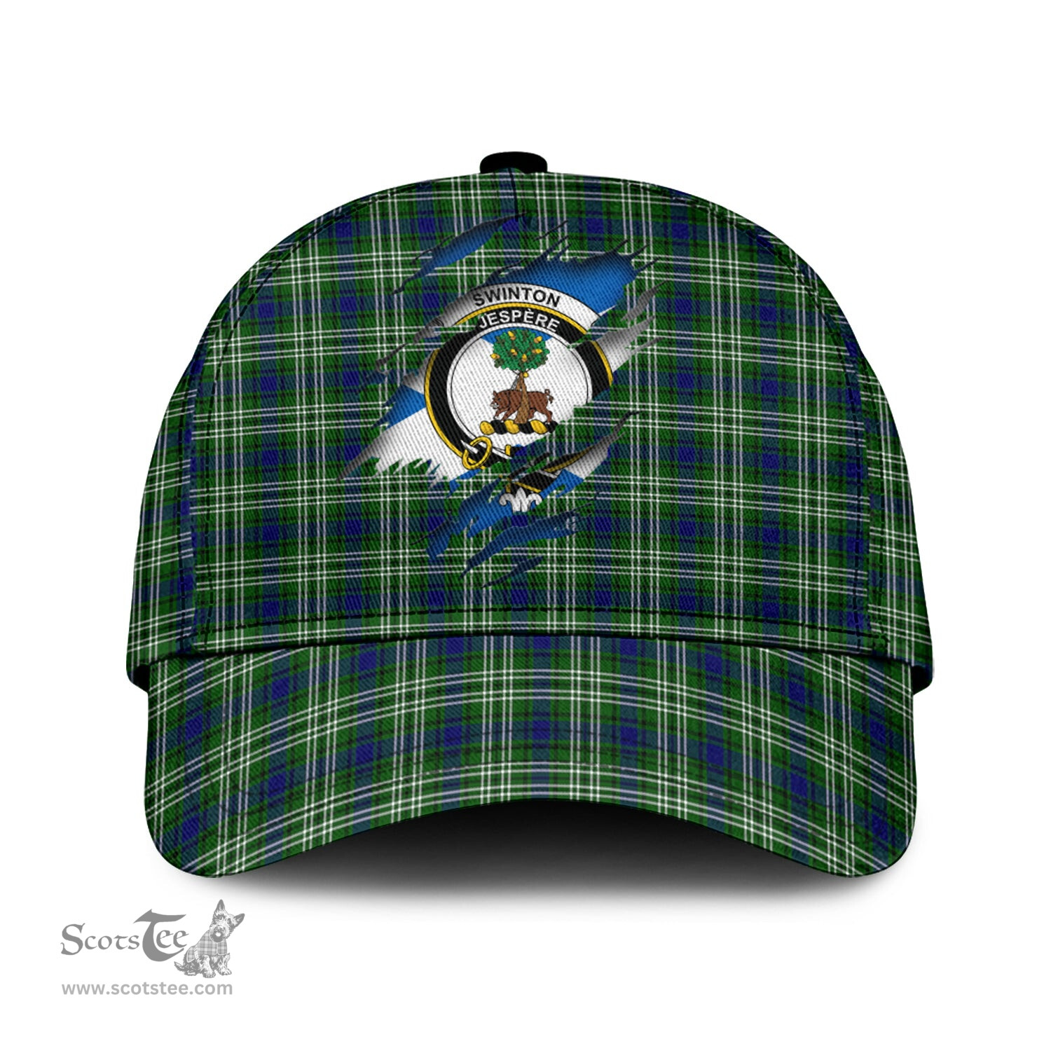 Scottish Swinton Family Crest In Me Style Tartan Cap ScotsTee Shop - Tartan Plaid - scotstee.com
