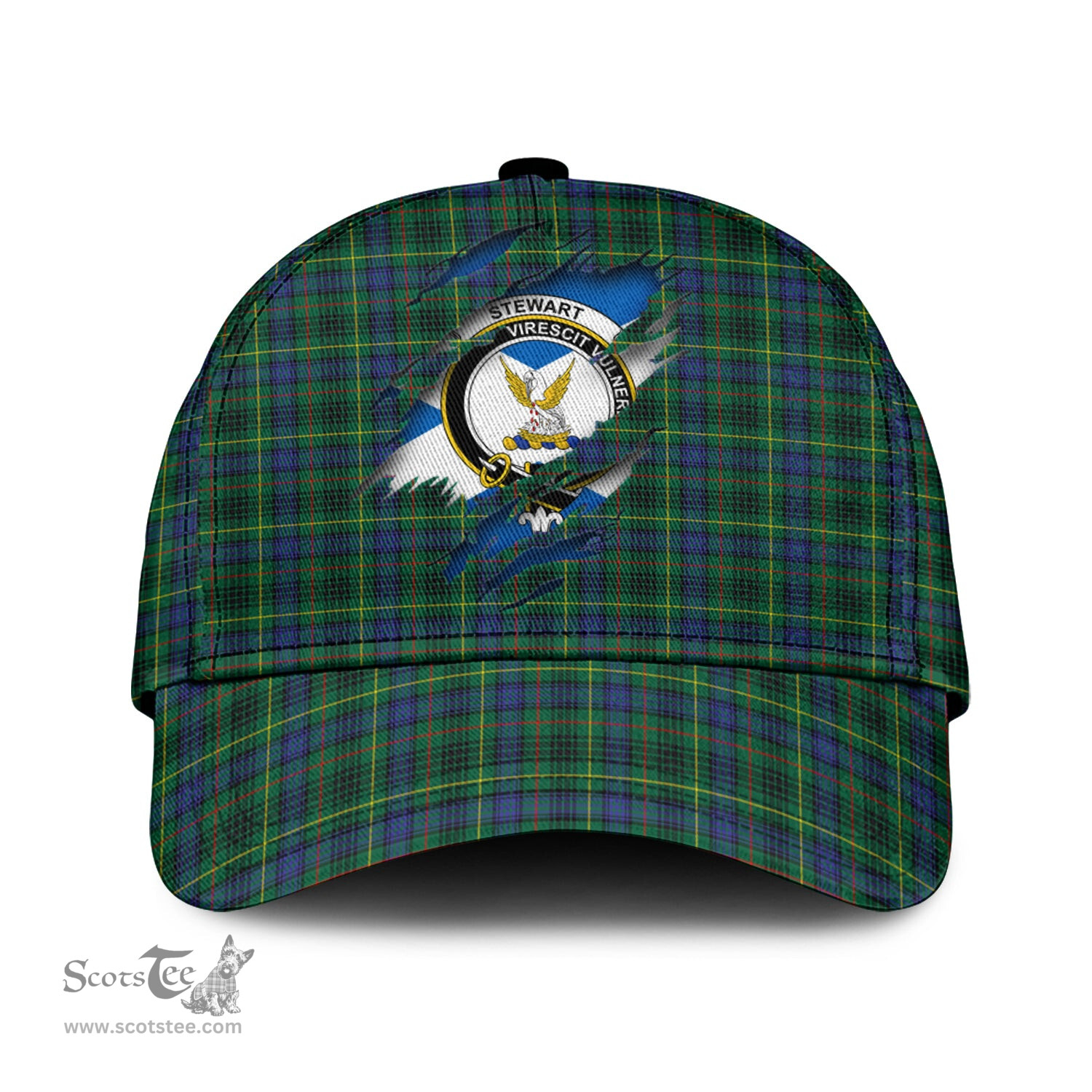 Scottish Stewart Hunting Modern Family Crest In Me Style Tartan Cap ScotsTee Shop - Tartan Plaid - scotstee.com