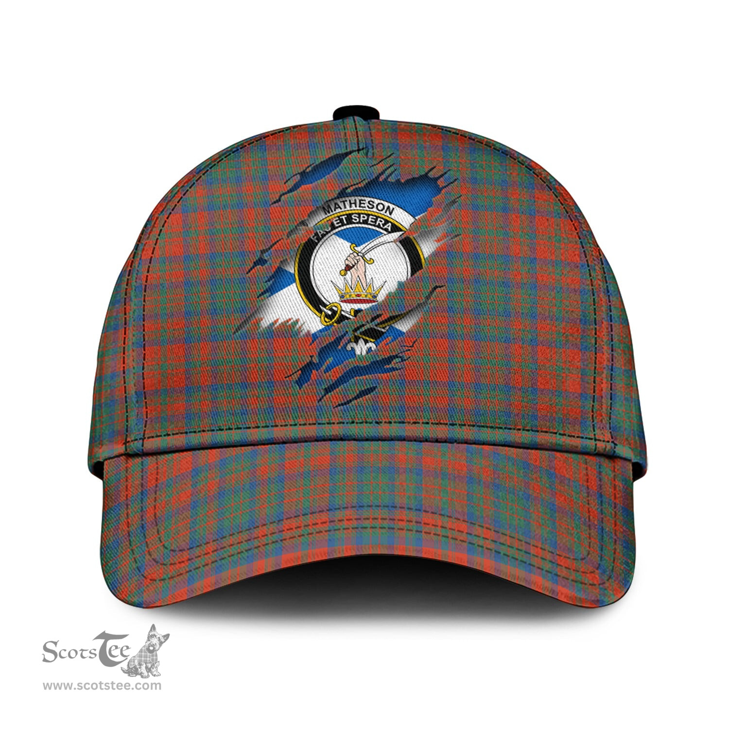 Scottish Matheson Ancient Family Crest In Me Style Tartan Cap ScotsTee Shop - Tartan Plaid - scotstee.com