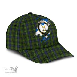 Scottish Stewart Hunting Family Crest In Me Style Tartan Cap ScotsTee Shop - Tartan Plaid - scotstee.com