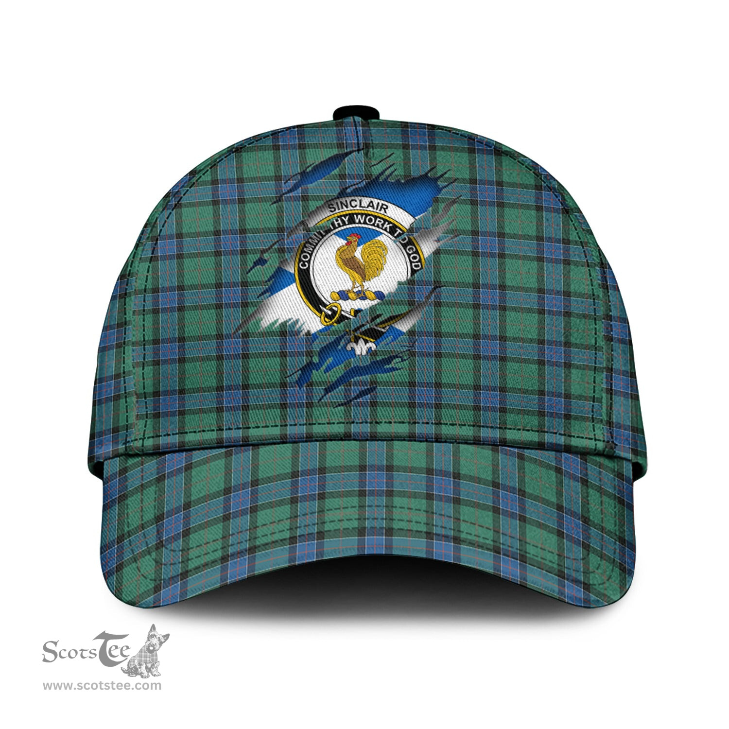 Scottish Sinclair Hunting Ancient Family Crest In Me Style Tartan Cap ScotsTee Shop - Tartan Plaid - scotstee.com