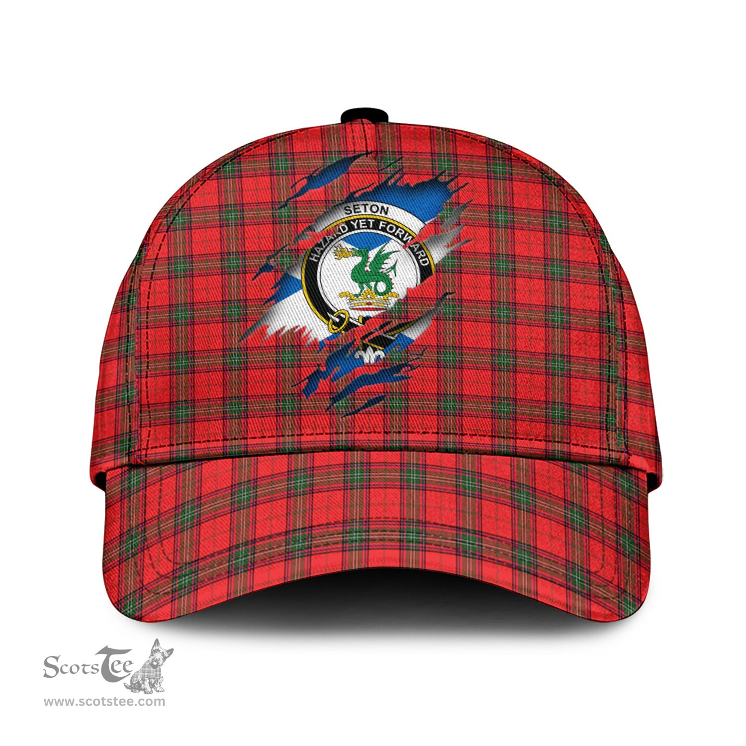 Scottish Seton Modern Family Crest In Me Style Tartan Cap ScotsTee Shop - Tartan Plaid - scotstee.com