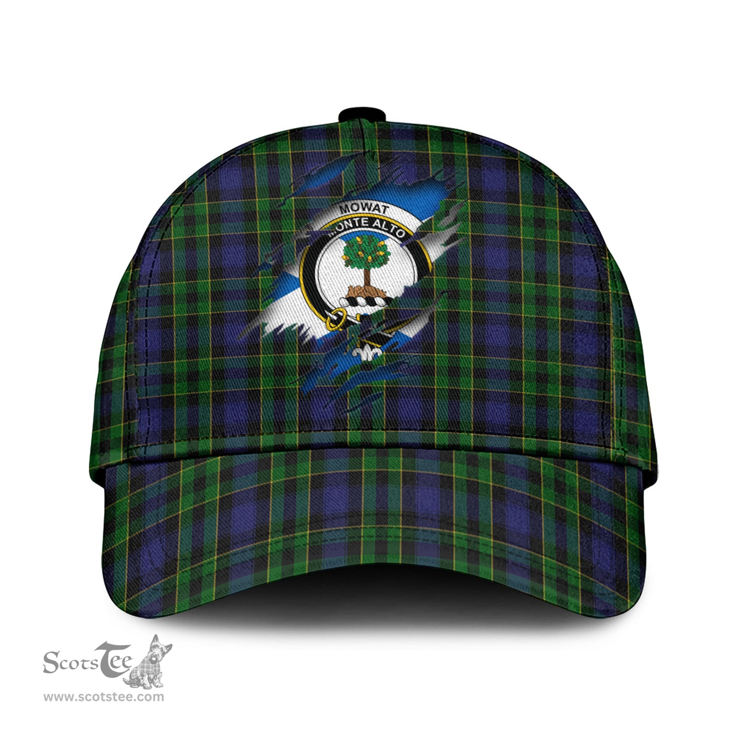 Scottish Mowat Family Crest In Me Style Tartan Cap ScotsTee Shop - Tartan Plaid - scotstee.com