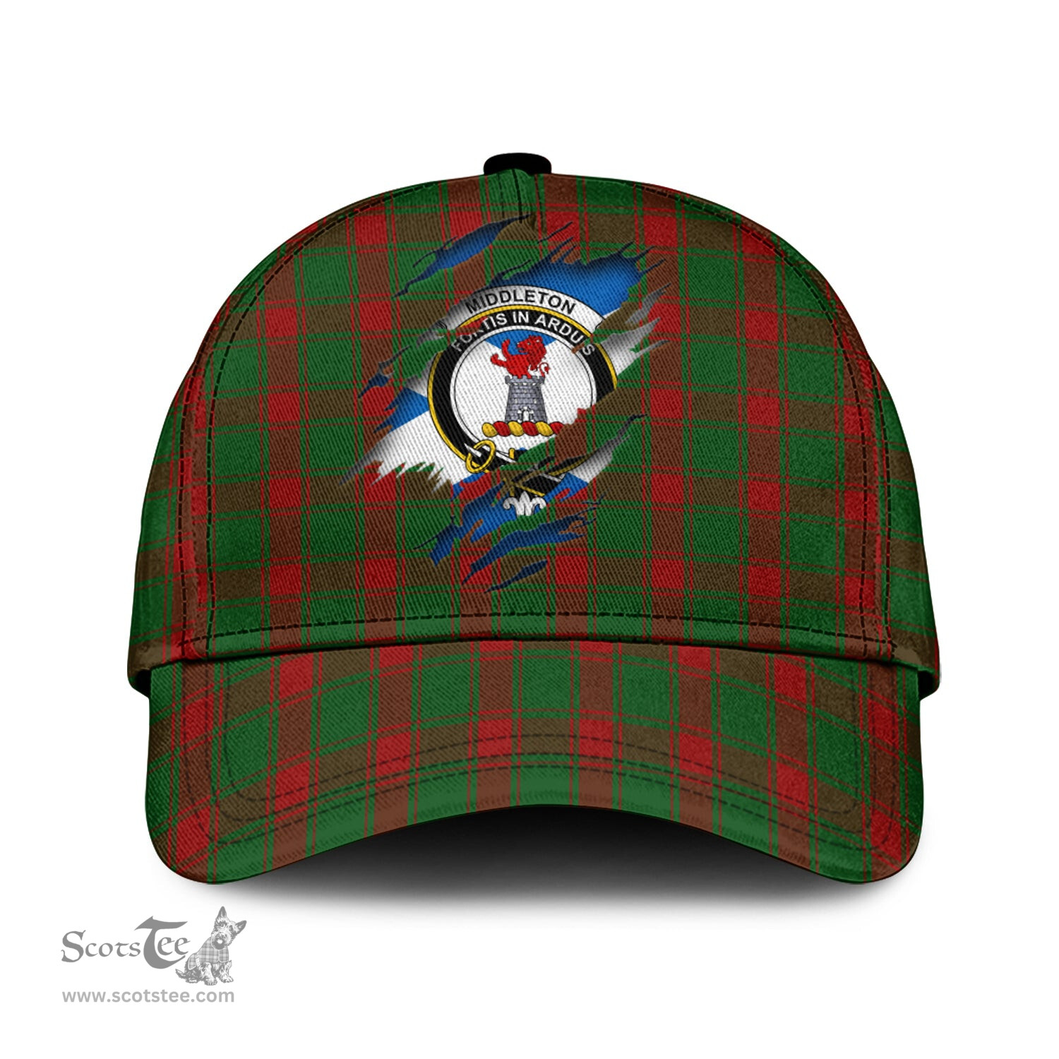 Scottish Middleton Family Crest In Me Style Tartan Cap ScotsTee Shop - Tartan Plaid - scotstee.com