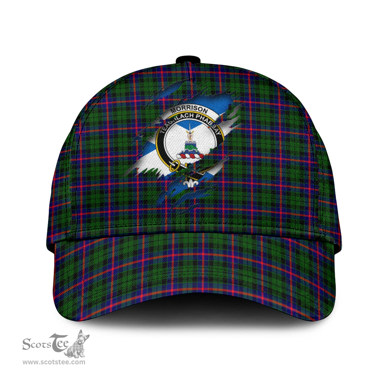 Scottish Morrison Modern Family Crest In Me Style Tartan Cap ScotsTee Shop - Tartan Plaid - scotstee.com