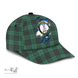 Scottish MacLean Hunting Ancient Family Crest In Me Style Tartan Cap ScotsTee Shop - Tartan Plaid - scotstee.com