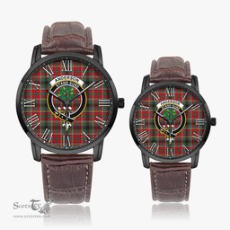Scottish Anderson of Arbrake Family Crest Quartz Watch With Leather Strap - Tartan Watch Instafamous Quartz Leather Strap Plaid Watch Scottish Plaid Tartan Plaid - ScotsTee - scotstee.com