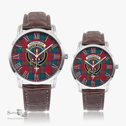 Scottish Auchinleck Family Crest Quartz Watch With Leather Strap - Tartan Watch Instafamous Quartz Leather Strap Plaid Watch Scottish Plaid Tartan Plaid - ScotsTee - scotstee.com