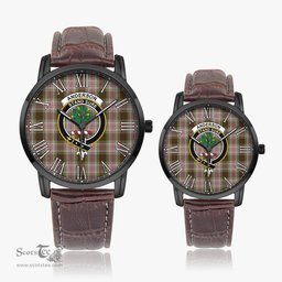 Scottish Anderson Dress Family Crest Quartz Watch With Leather Strap - Tartan Watch Instafamous Quartz Leather Strap Plaid Watch Scottish Plaid Tartan Plaid - ScotsTee - scotstee.com