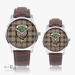 Scottish Anderson Dress Family Crest Quartz Watch With Leather Strap - Tartan Watch Instafamous Quartz Leather Strap Plaid Watch Scottish Plaid Tartan Plaid - ScotsTee - scotstee.com