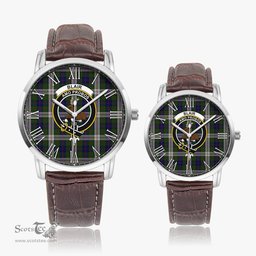 Scottish Blair Dress Family Crest Quartz Watch With Leather Strap - Tartan Watch Instafamous Quartz Leather Strap Plaid Watch Scottish Plaid Tartan Plaid - ScotsTee - scotstee.com
